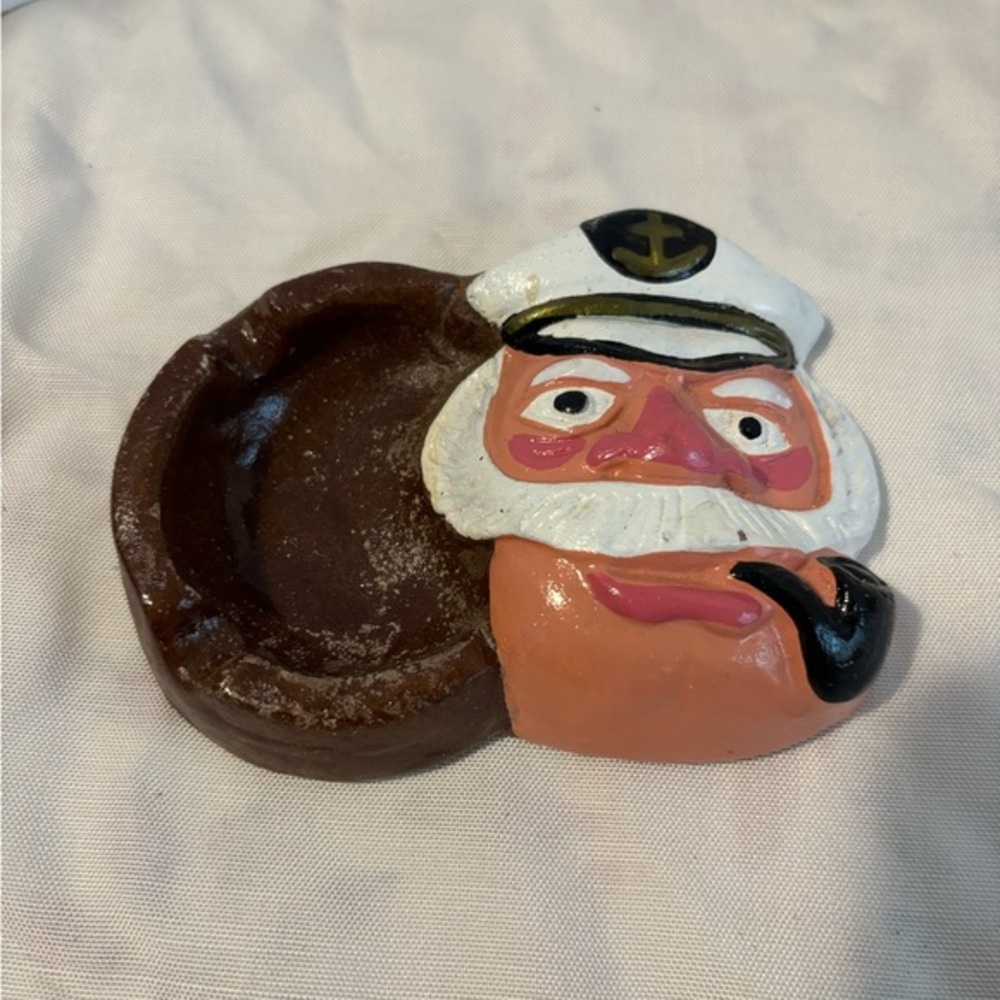 Vintage Captain Sailor Ashtray Made in Philippines